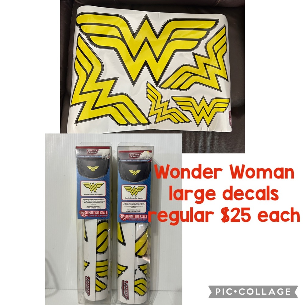 Wonder Woman Car or Wall Decals - 2 packs each reg . $25